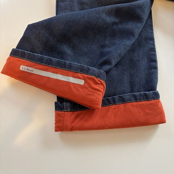 LL Bean Men’s 32x30 BeanFlex Fleece-Lined Classic Fit Jeans Straight Blue 298065 - Picture 7 of 9